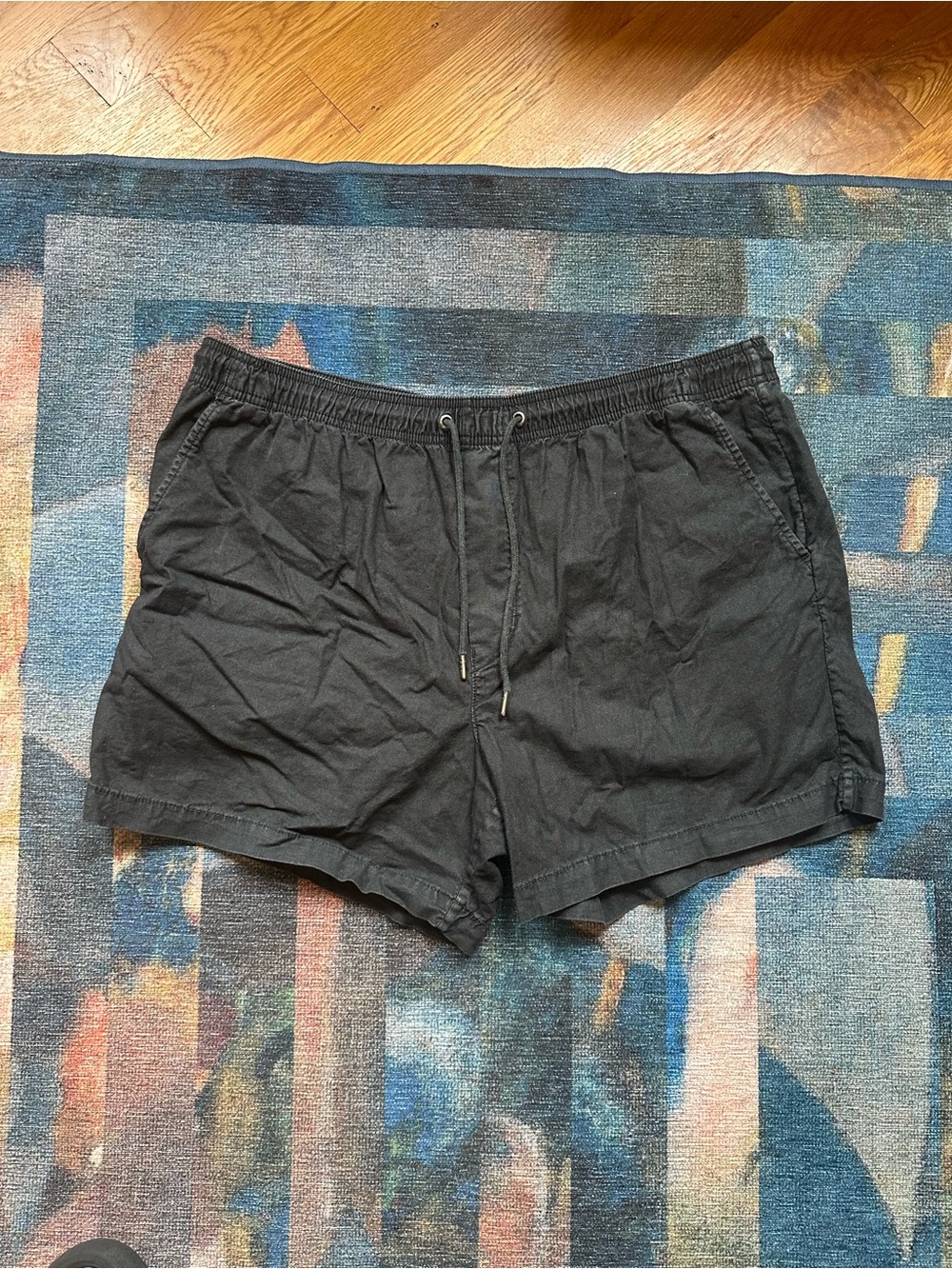 American Eagle Drawstring Shorts Men’s Size XL Charcoal Black 5 Inch Inseam